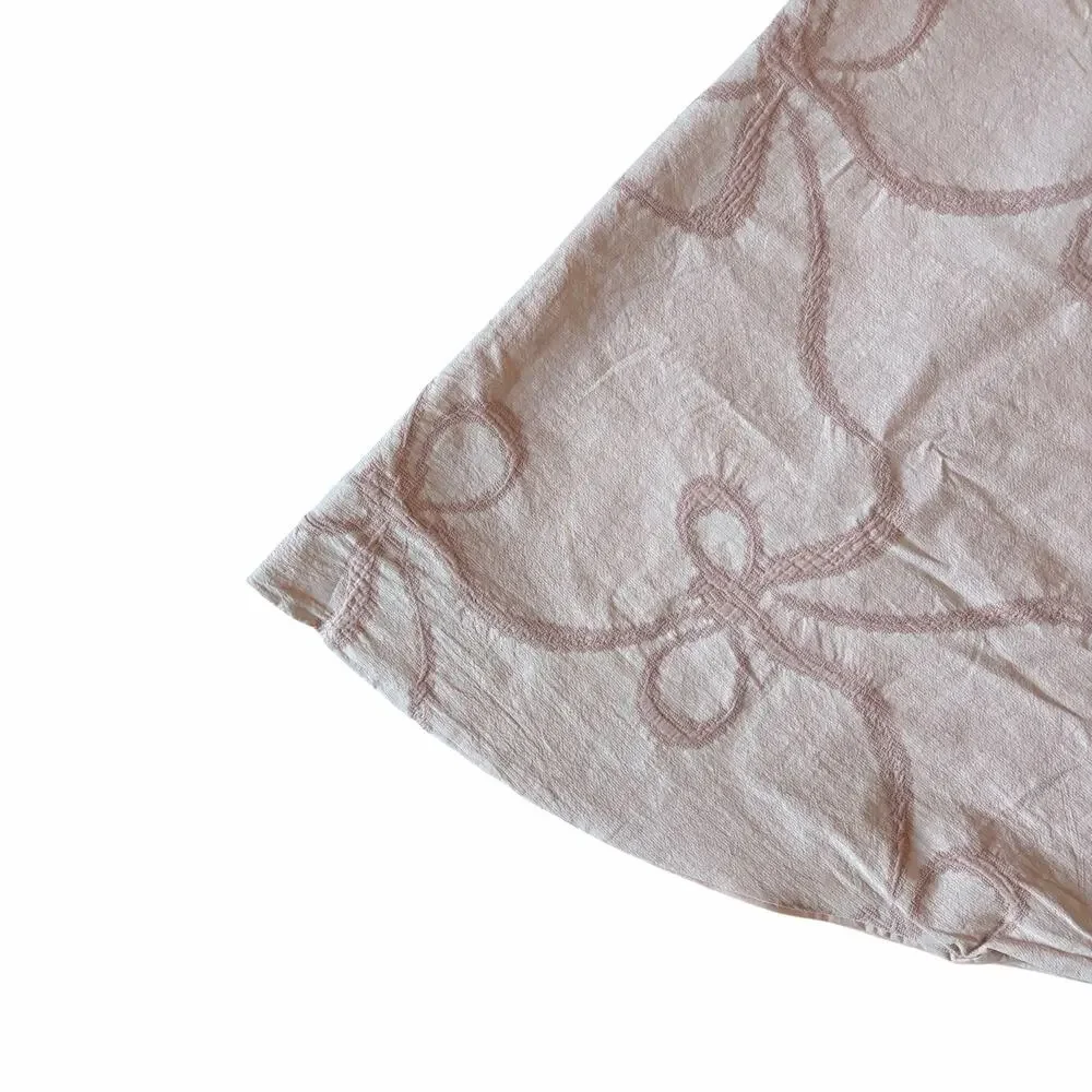 NEW Pink Bow Christmas Tree Skirt 48in 100% Cotton Chic Holiday Decor